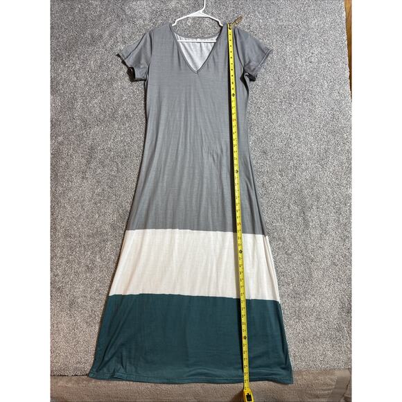 Colorblock Maxi Dress Small Flowy Boho Coastal Chic Casual Resortwear Minimalist - Picture 3 of 8